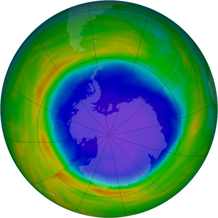 Antarctic ozone map for 02 October 1990